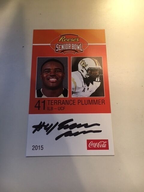 TERRANCE PLUMMER 2015 REESE'S SENIOR BOWL 3X5 UFC AUTOGRAPHED CARD QUANTITY