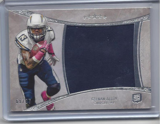 KEENAN ALLEN 2013 TOPPS 5 FIVE STAR JUMBO CHARGERS GAME USED JERSEY RC #D 69/87