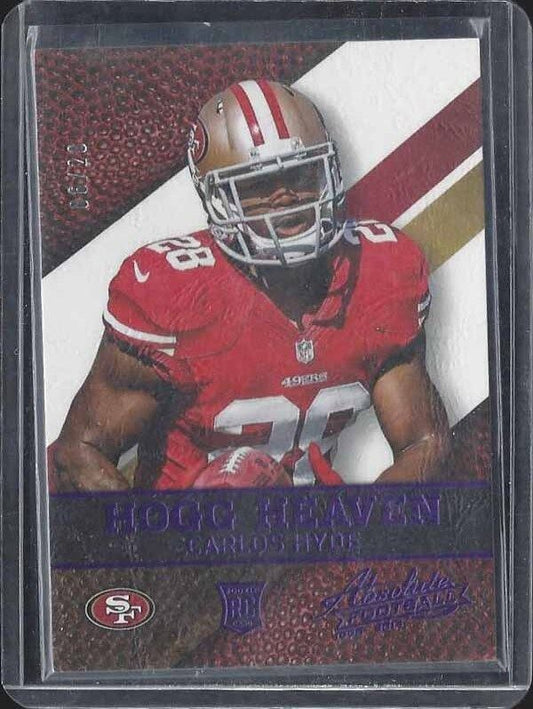 CARLOS HYDE 2014 ABSOLUTE HOGG HEAVEN PURPLE SPECTRUM ROOKIE 49ERS RC #D 6/20