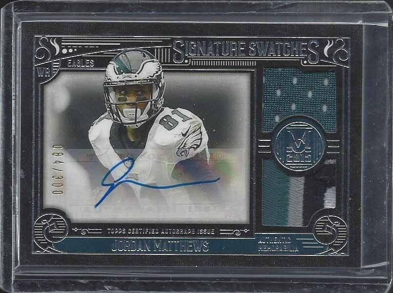 JORDAN MATTHEWS 2015 TOPPS MUSEUM SIGNATURE SWATCHES DUAL PATCH AUTO #D /300