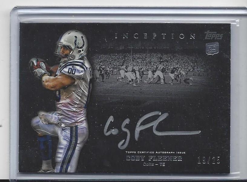 COBY FLEENER 2012 TOPPS INCEPTION SILVER SIGNINGS ROOKIE ON CARD AUTO RC #D /25