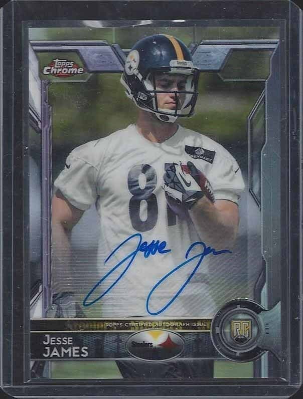 JESSE JAMES 2015 TOPPS CHROME STEELERS ON CARD ROOKIE AUTO RC #193