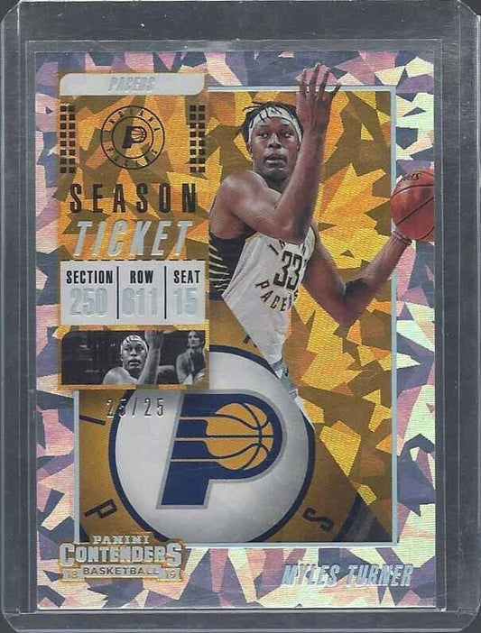 MYLES TURNER 2018-19 PANINI CONTENDERS PACERS CRACKED ICE #D 25/25