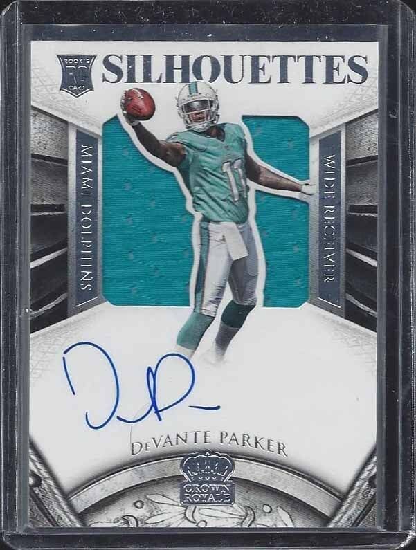 DEVANTE PARKER 2015 CROWN ROYALE SILHOUETTE JERSEY ON CARD AUTO RC #D 140/299