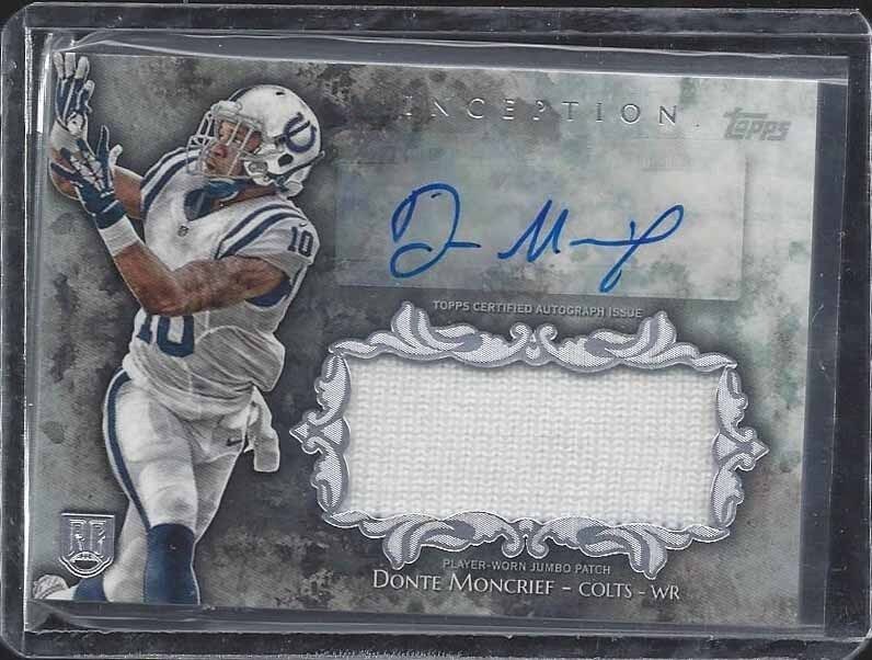 DONTE MONCRIEF 2014 TOPPS INCEPTION RPA COLTS ROOKIE PATCH AUTO RC