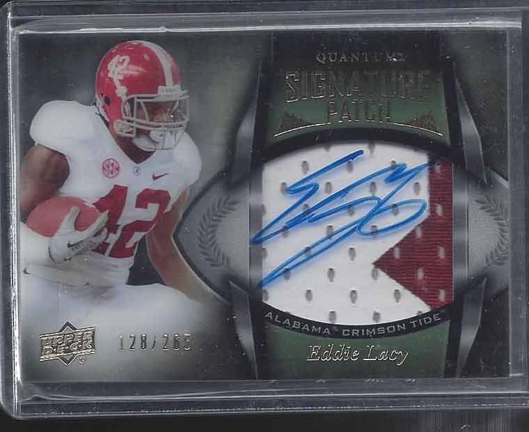 EDDIE LACY 2013 UD QUANTUM RPA 2 COLOR JUMBO ALABAMA ROOKIE PATCH AUTO RC /265