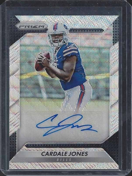CARDALE JONES 2016 PANINI PRIZM BLUE WAVE PRIZM ROOKIE AUTO RC #D 6/149