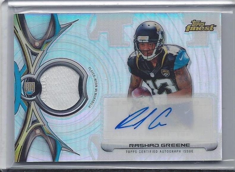 RASHAD GREENE 2015 TOPPS FINEST RPA JAGUARS REFRACTOR ROOKIE PATCH AUTO RC