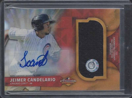 JEIMER CANDELARIO 2016 BOWMAN CHROME ARIZONA ORANGE REFRACTOR PATCH AUTO 11/25