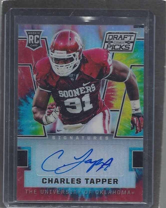 CHARLES TAPPER 2016 PANINI PRIZM TIE DYE PRIZMS COWBOYS ROOKIE AUTO RC #D 12/49