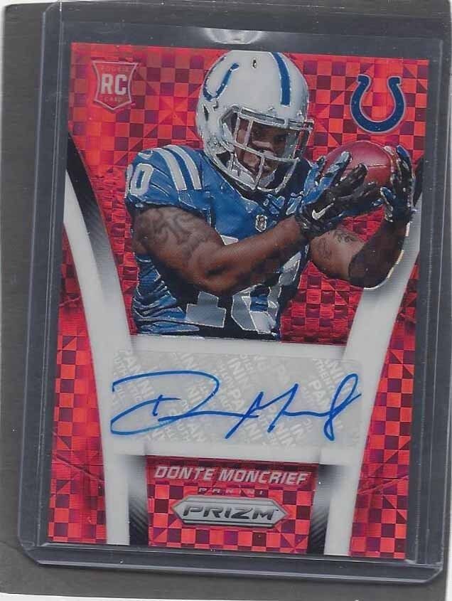 DONTE MONCRIEF 2014 PANINI PRIZM RED POWER PRIZMS COLTS ROOKIE AUTO RC #D /75