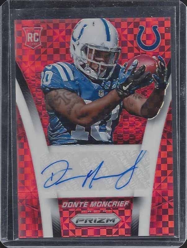 DONTE MONCRIEF 2014 PANINI PRIZM RED POWER PRIZMS COLTS ROOKIE AUTO RC #D /75