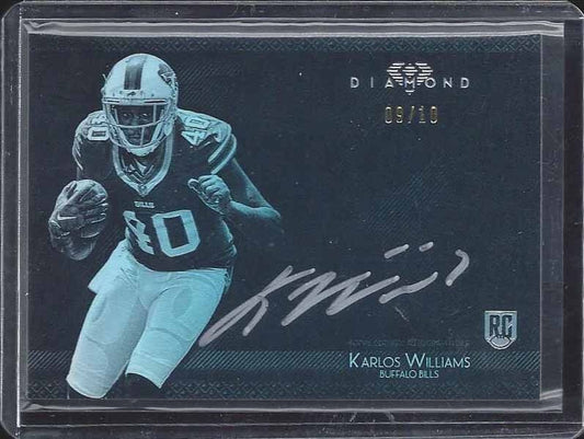KARLOS WILLIAMS 2015 TOPPS DIAMOND SILVER INK ROOKIE ON CARD AUTO RC #D 9/10