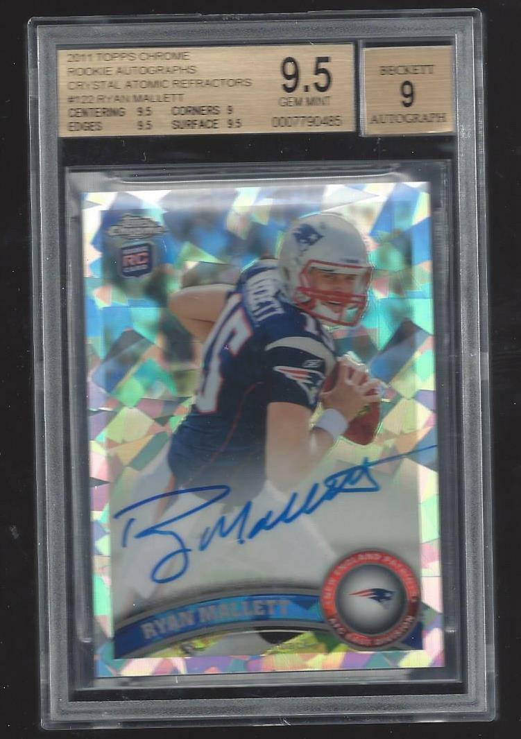 RYAN MALLETT 2011 TOPPS CHROME CRYSTAL ATOMIC REFRACTOR AUTO RC /50 BGS 9.5 GEM