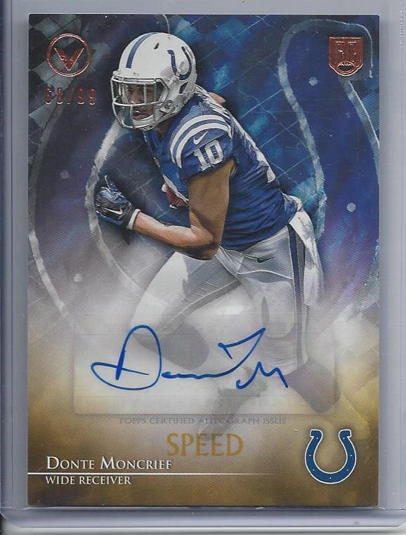 DONTE MONCRIEF 2014 TOPPS VALOR SPEED YELLOW COLTS ROOKIE AUTO RC #D 68/99