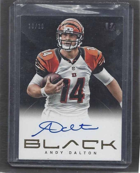 ANDY DALTON 2013 PANINI BLACK BENGALS GOLD ON CARD AUTO #D 10/10 OR 9/10