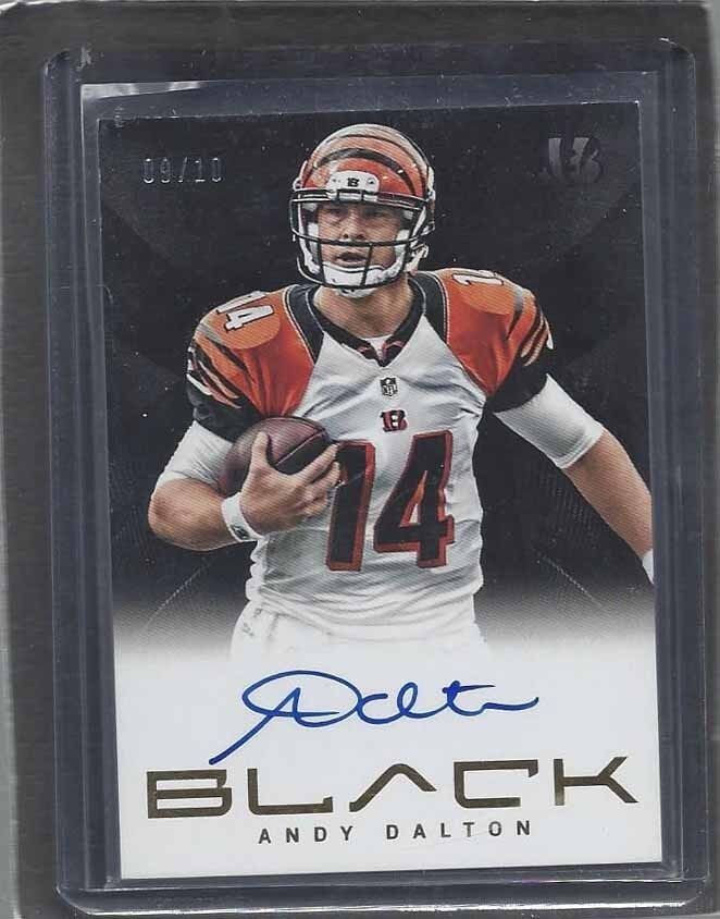 ANDY DALTON 2013 PANINI BLACK BENGALS GOLD ON CARD AUTO #D 10/10 OR 9/10