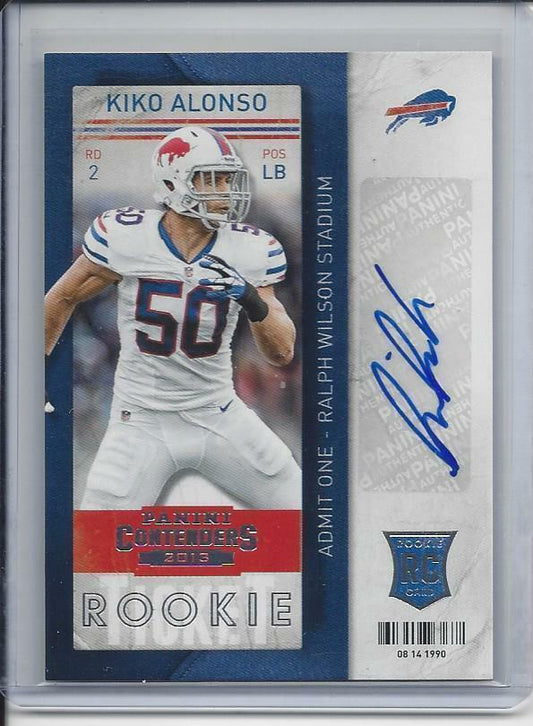 KIKO ALONSO 2013 PANINI CONTENDERS ROOKIE TICKET TRUE RC AUTO #157