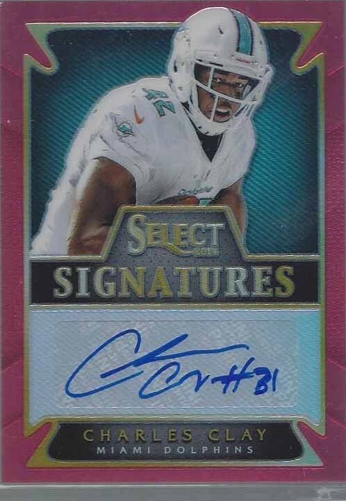 CHARLES CLAY 2014 SELECT SIGNATURES RED PRIZMS REFRACTOR AUTO #D 5/50