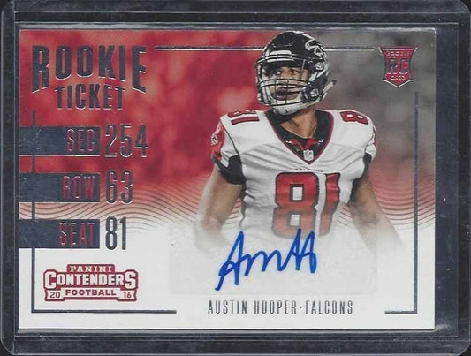 AUSTIN HOOPER 2016 PANINI CONTENDERS FALCONS ROOKIE TICKET SP VARIATION AUTO RC