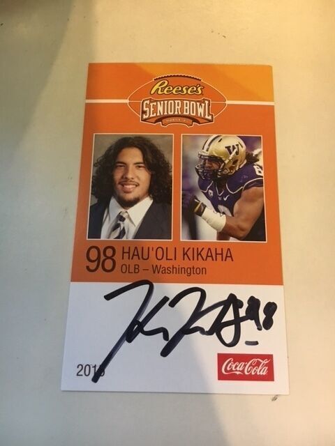 HUA'OLI KIKAHA 2015 REESE'S SENIOR BOWL 3X5 WASHINGTON AUTOGRAPHED CARD QTY