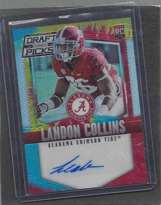 LANDON COLLINS 2015 PANINI PRIZM DRAFT PICKS TIE DYE PRIZMS AUTO RC #D 37/49