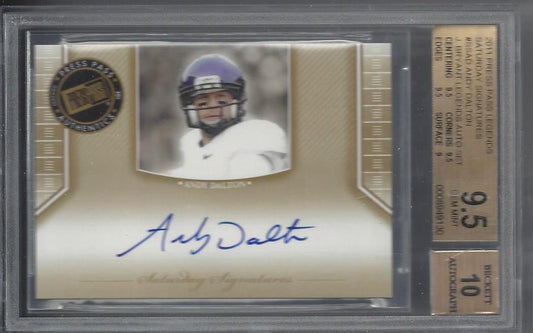 ANDY DALTON 2011 PRESS PASS LEGENDS SATURDAY SIGS J BRYANT AUTO SET BGS 9.5 10