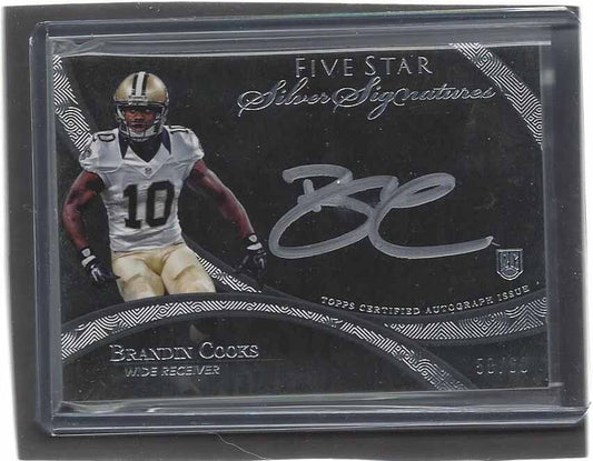 BRANDIN COOKS 2014 TOPPS 5 FIVE STAR SILVER SIGNATURES ON CARD AUTO RC #D 50/60