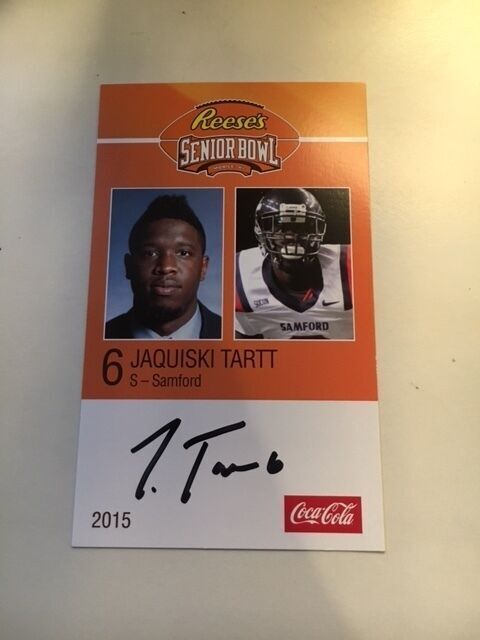 JAQUISKI TARTT 2015 REESE'S SENIOR BOWL 3X5 SAMFORD AUTOGRAPHED CARD QTY