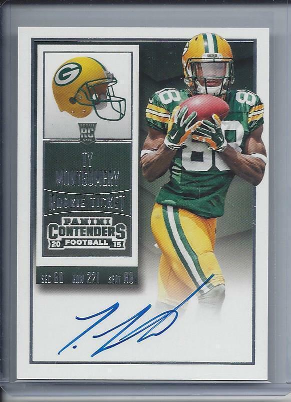 TY MONTGOMERY 2015 PANINI CONTENDERS PACKERS ROOKIE TICKET ON CARD AUTO RC #239
