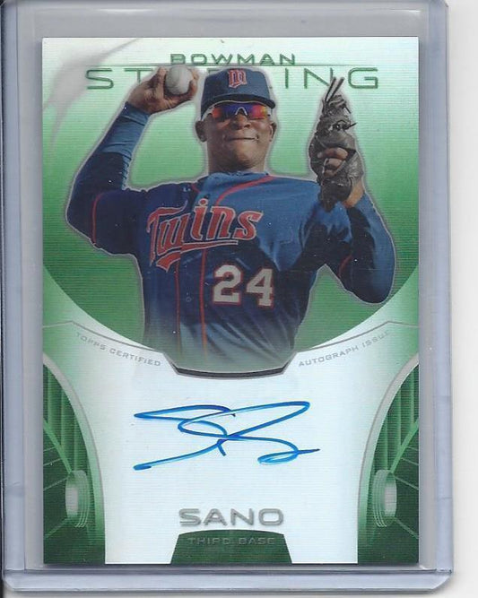 MIGUEL SANO 2013 BOWMAN STERLING GREEN REFRACTOR ON CARD PROSPECT AUTO #D 97/125