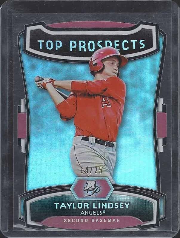 TAYLOR LINDSEY 2012 BOWMAN PLATINUM TOP PROSPECTS DIE CUT #D 14/25
