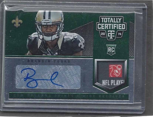 BRANDIN COOKS 2014 TOTALLY CERTIFIED GREEN RPA LAUNDRY TAG PATCH AUTO RC #D /5