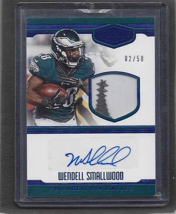 WENDELL SMALLWOOD 2016 PLATES & PATCHES BLUE RPA ROOKIE PATCH AUTO RC #D /50