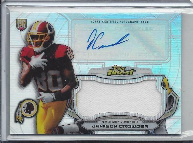 JAMISON CROWDER 2015 TOPPS FINEST REFRACTOR JUMBO ROOKIE JERSEY AUTO RC