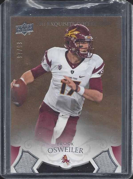 BROCK OSWEILER 2011 UD EXQUISITE XRC EARLY ADVANCE ROOKIE BRONZE RC #D /99