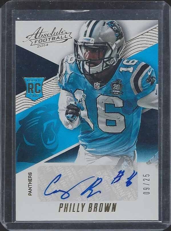 COREY PHILLY BROWN 2014 ABSOLUTE SPECTRUM GOLD ROOKIE AUTO RC #D 9/25