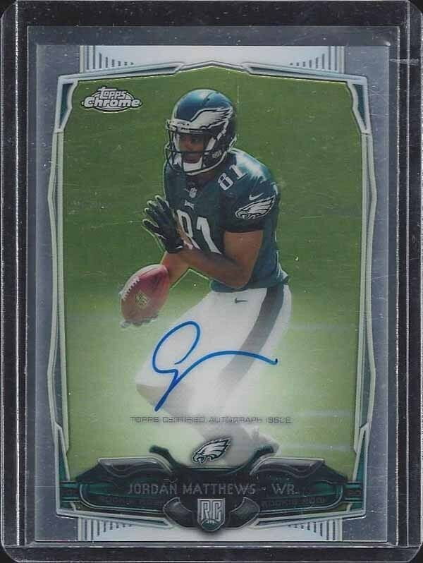JORDAN MATTHEWS 2014 TOPPS CHROME EAGLES ON CARD ROOKIE AUTO RC #212