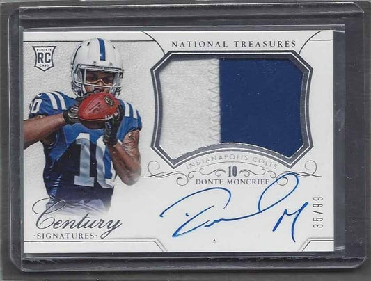 DONTE MONCRIEF 2014 NATIONAL TREASURES RPA TRUE ROOKIE PATCH AUTO RC #D /99