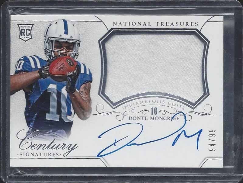 DONTE MONCRIEF 2014 NATIONAL TREASURES RPA TRUE ROOKIE PATCH AUTO RC #D /99