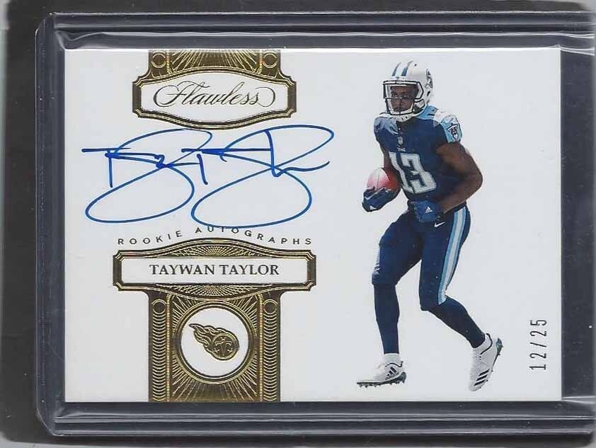 TAYWAN TAYLOR 2017 FLAWLESS ROOKIE GOLD ON CARD AUTO RC #D 12/25
