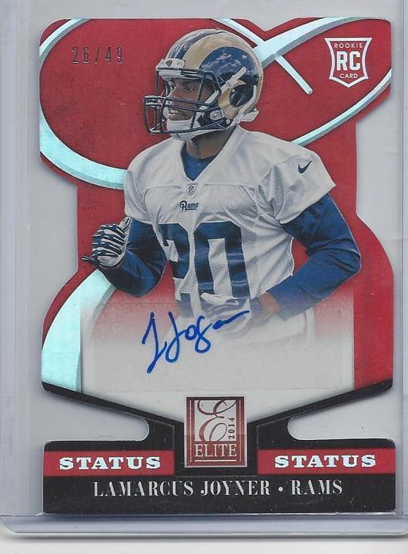 LAMARCUS JOYNER 2014 ELITE STATUS RED DIE CUT RAMS AUTO RC #D 26/49