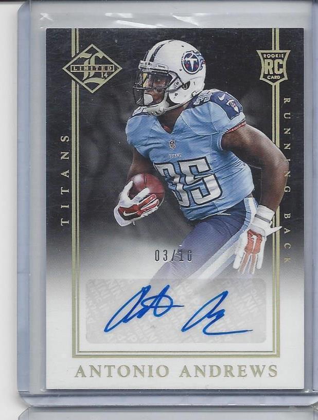 ANTONIO ANDREWS 2014 LIMITED GOLD TITANS ROOKIE AUTO RC #D 3/10