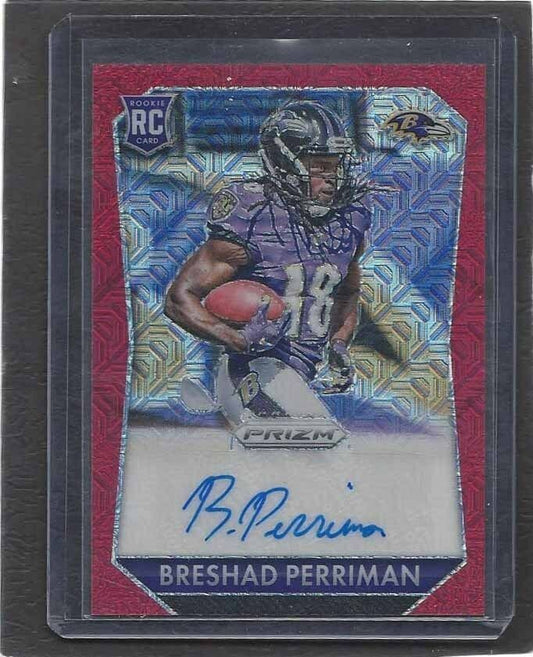 BRESHAD PERRIMAN 2015 PANINI PRIZM RED MOJO PRIZMS ROOKIE AUTO RC #D 34/75