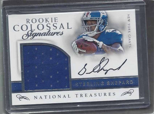 STERLING SHEPARD 2016 NATIONAL TREASURES COLOSSAL JUMBO JERSEY AUTO RC #D /99