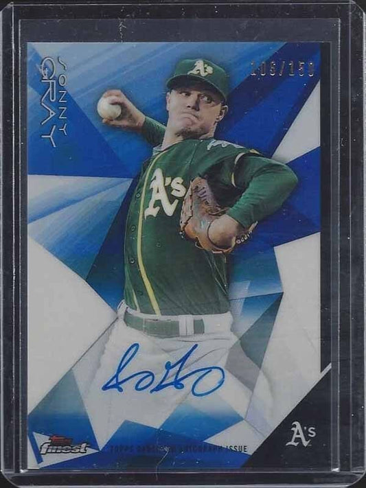 SONNY GRAY 2015 TOPPS FINEST BLUE REFRACTOR A'S ATHLETIC ON CARD AUTO #D 106/150