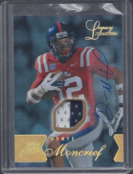 DONTE MONCRIEF 2014 FLAIR SHOWCASE LEGACY COLLECTION 2 COLOR PATCH AUTO RC /125