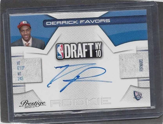 DERRICK FAVORS 2010-11 PRESTIGE NBA DRAFT ON CARD ROOKIE AUTO RC #D 137/295