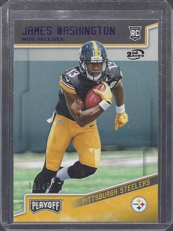 1/1 JAMES WASHINGTON 2018 PLAYOFF 2ND DOWN PURPLE RC #D 13/49 JERSEY #13 !!!!