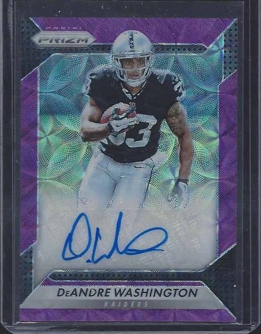 DEANDRE WASHINGTON 2016 PANINI PRIZM PURPLE SCOPE PRIZMS RAIDERS AUTO RC #D /99